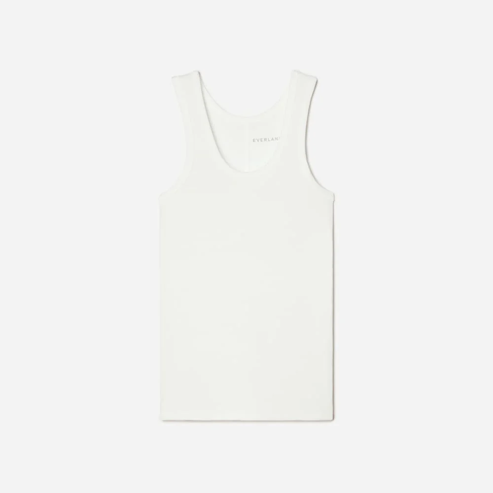 The Pima Micro-Rib U-neck Tank | White - Image 2