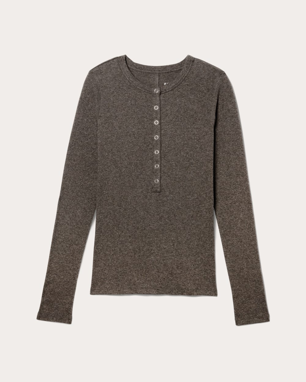 The Luxe Rib Henley | Heathered Fatigue - Image 2