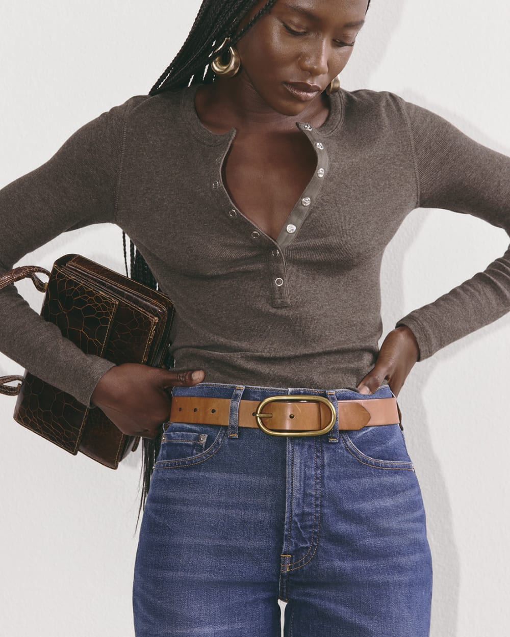 The Luxe Rib Henley | Heathered Fatigue - Image 4