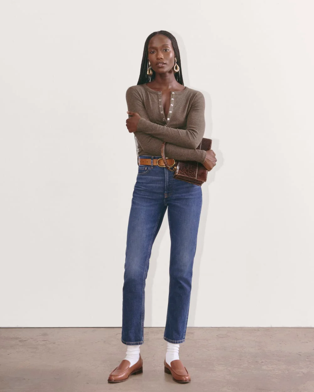The Luxe Rib Henley | Heathered Fatigue - Image 5