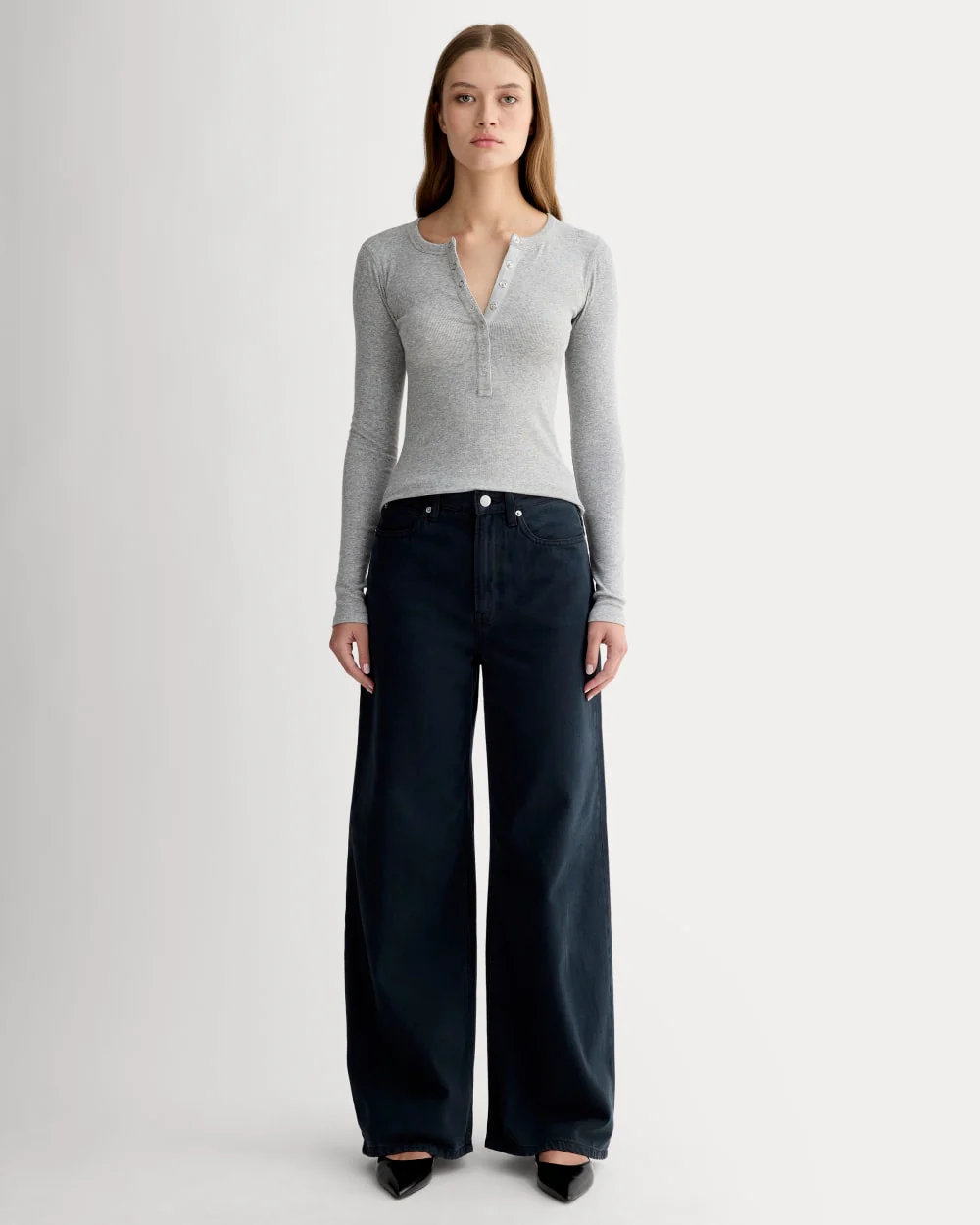 The Luxe Rib Henley |  Heathered Grey - Image 3