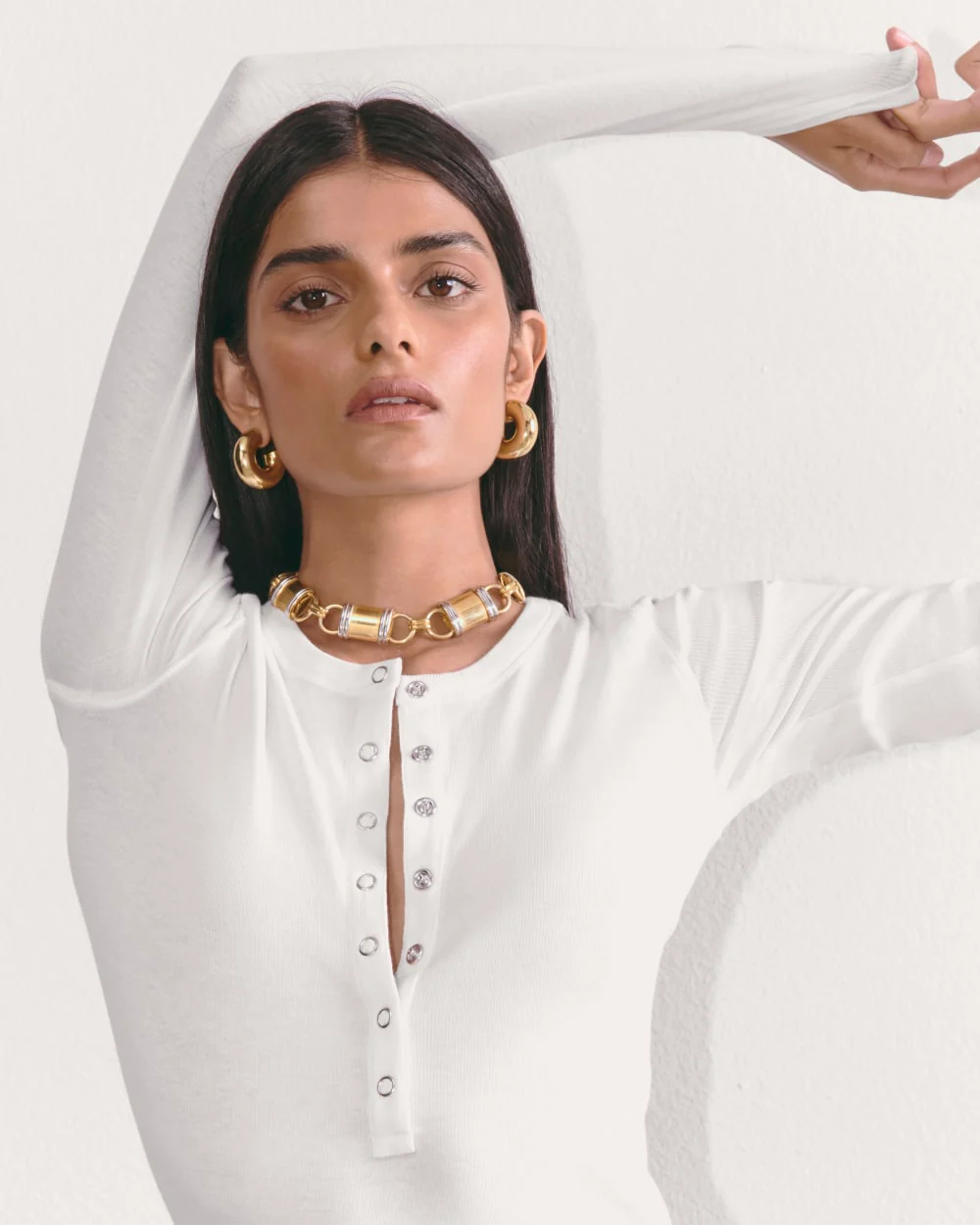 The Luxe Rib Henley | White - Image 5