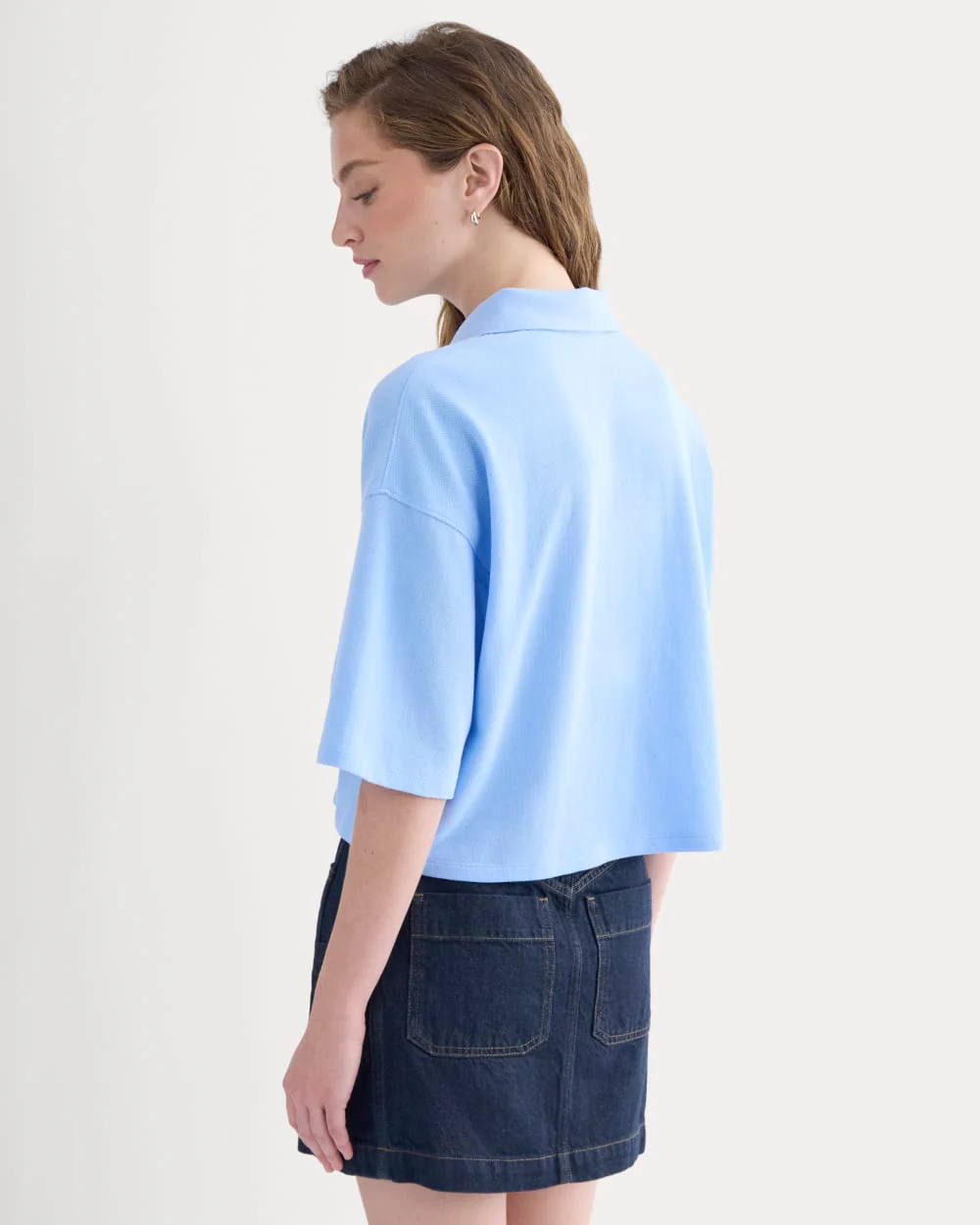 Pique Boxy Polo | Open Air Blue - Image 5