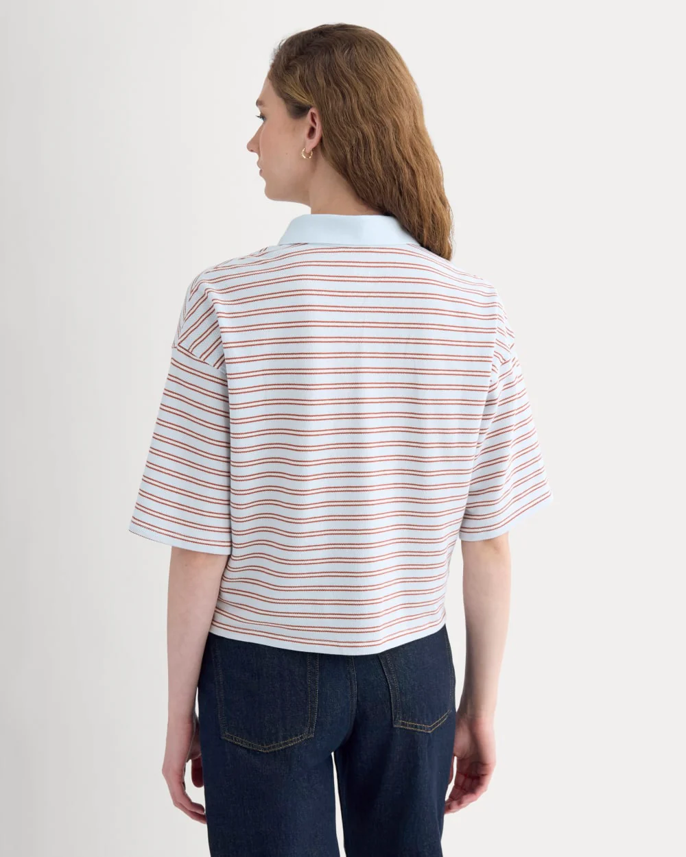 Pique Boxy Polo | Skywriting/Henna/Gardenia - Image 5