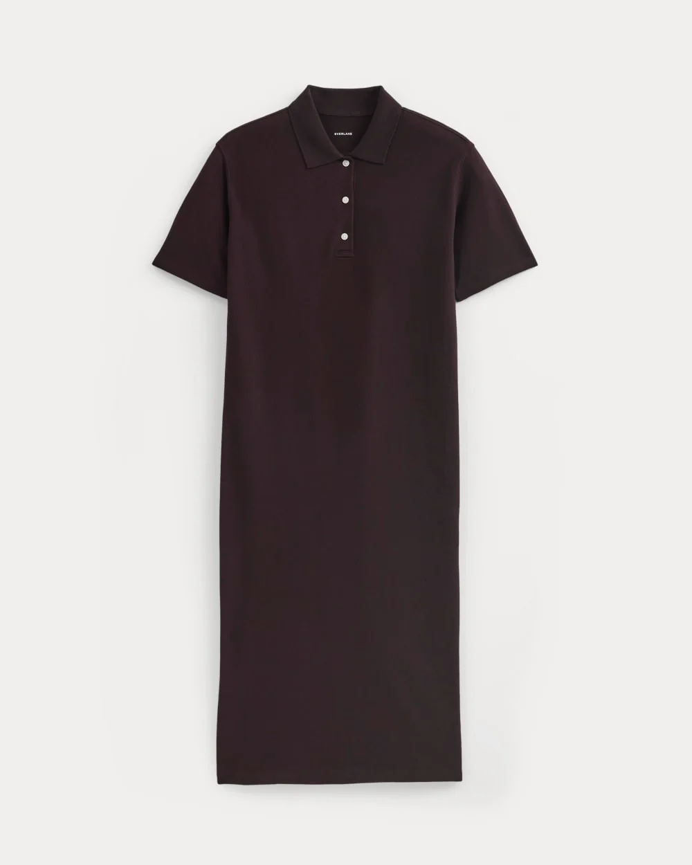Pique Polo Short-Sleeve Dress | Dark Chocolate - Image 2