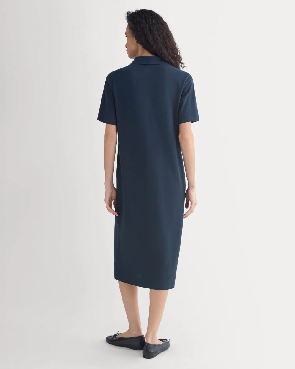Pique Polo Short-Sleeve Dress | Navy - Image 4