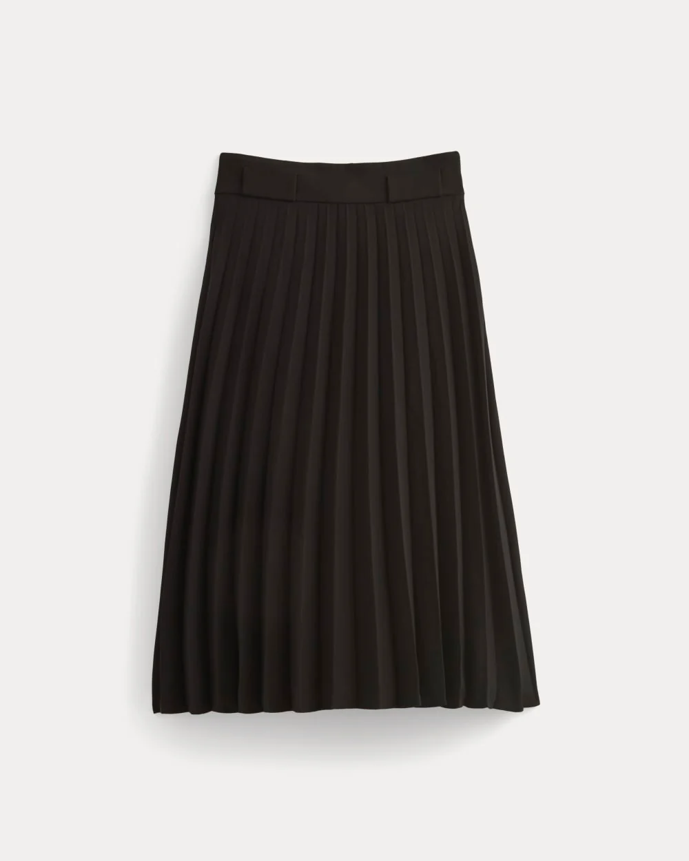 Pleated Crepe Midi Skirt | Black - Image 2