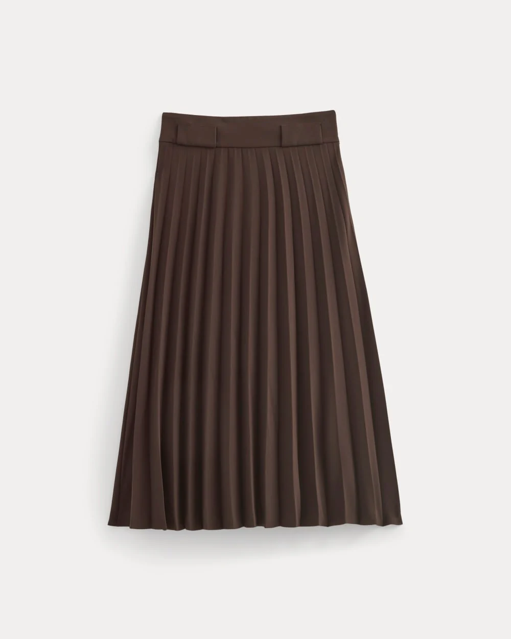 Pleated Crepe Midi Skirt | Dark Chocolate - Image 2