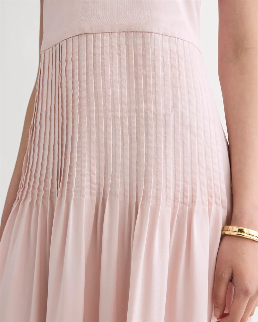The Pleated Slip Dress in Butterlite | Soft Rose - Image 3
