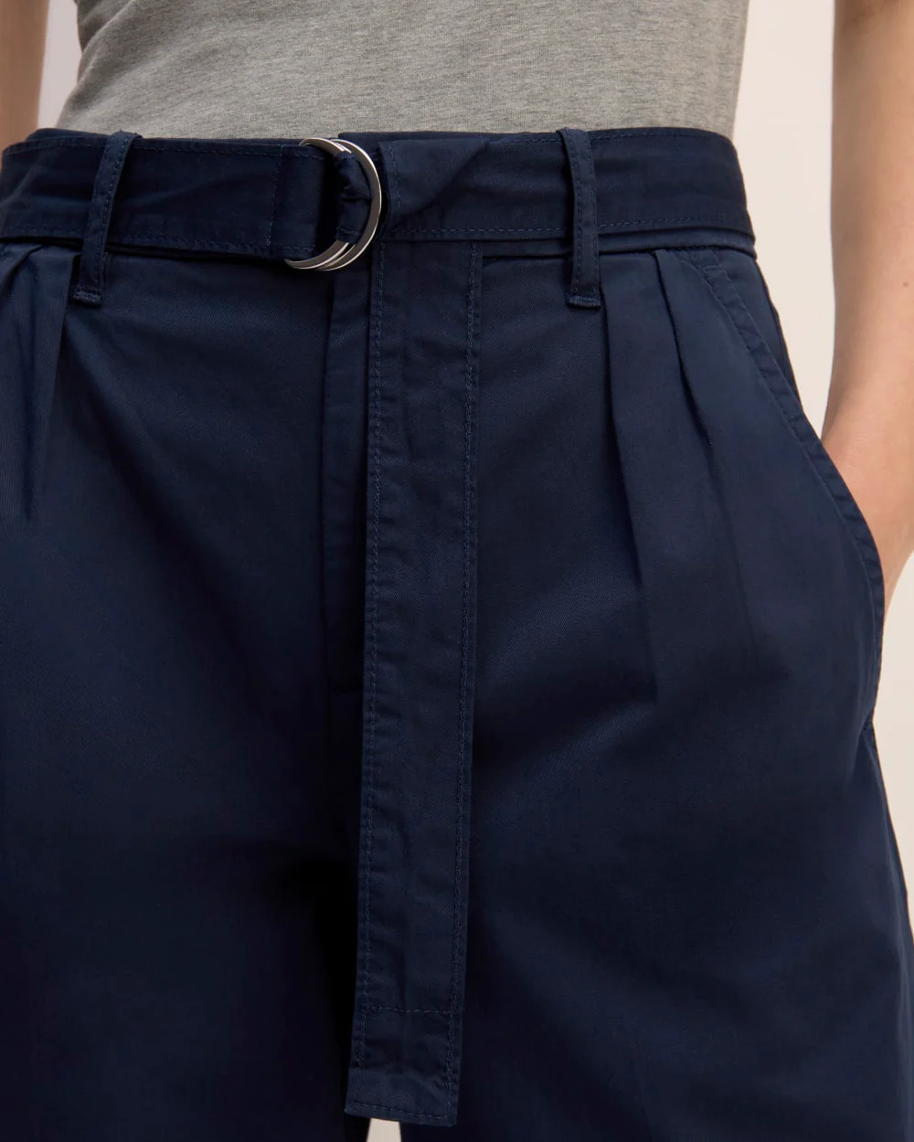 The Pleated Wide-Leg Chino | Navy - Image 4