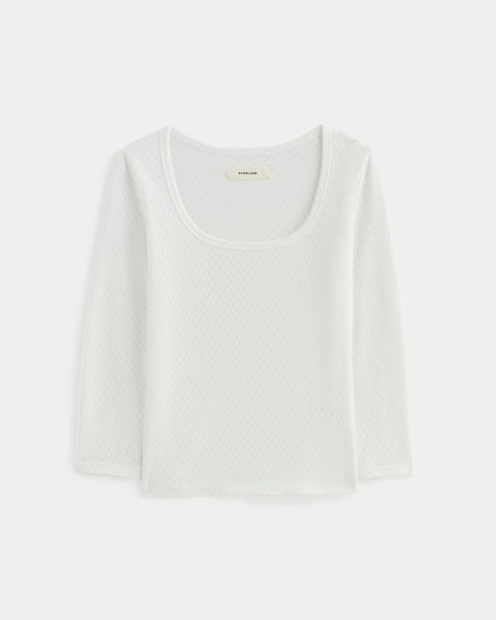 The Pointelle Scoop-Neck Top | White - Image 2