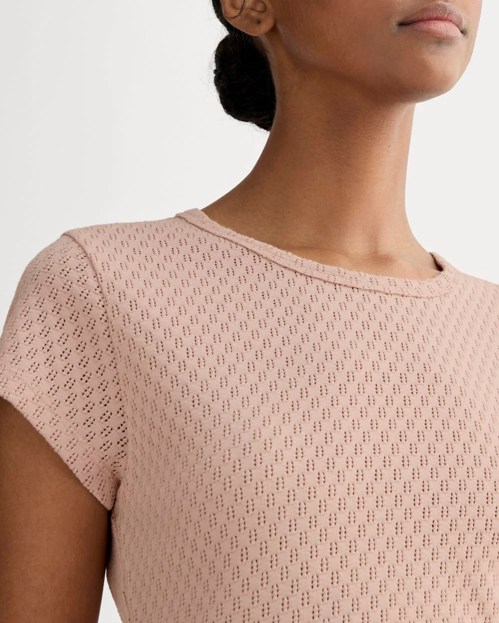 The Pointelle Short-Sleeve Tee | Rose Smoke - Image 5
