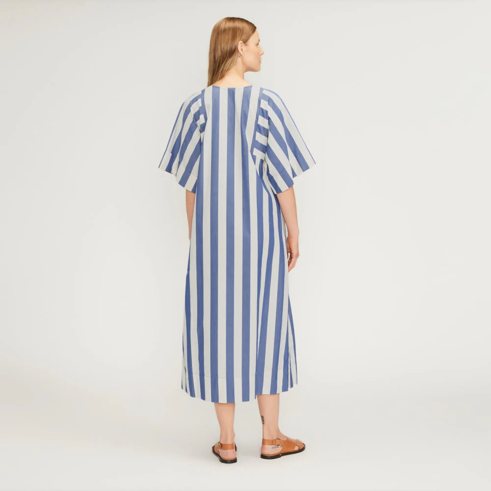 The Poplin Caftan Dress | Mazarine Blue / Bone - Image 6