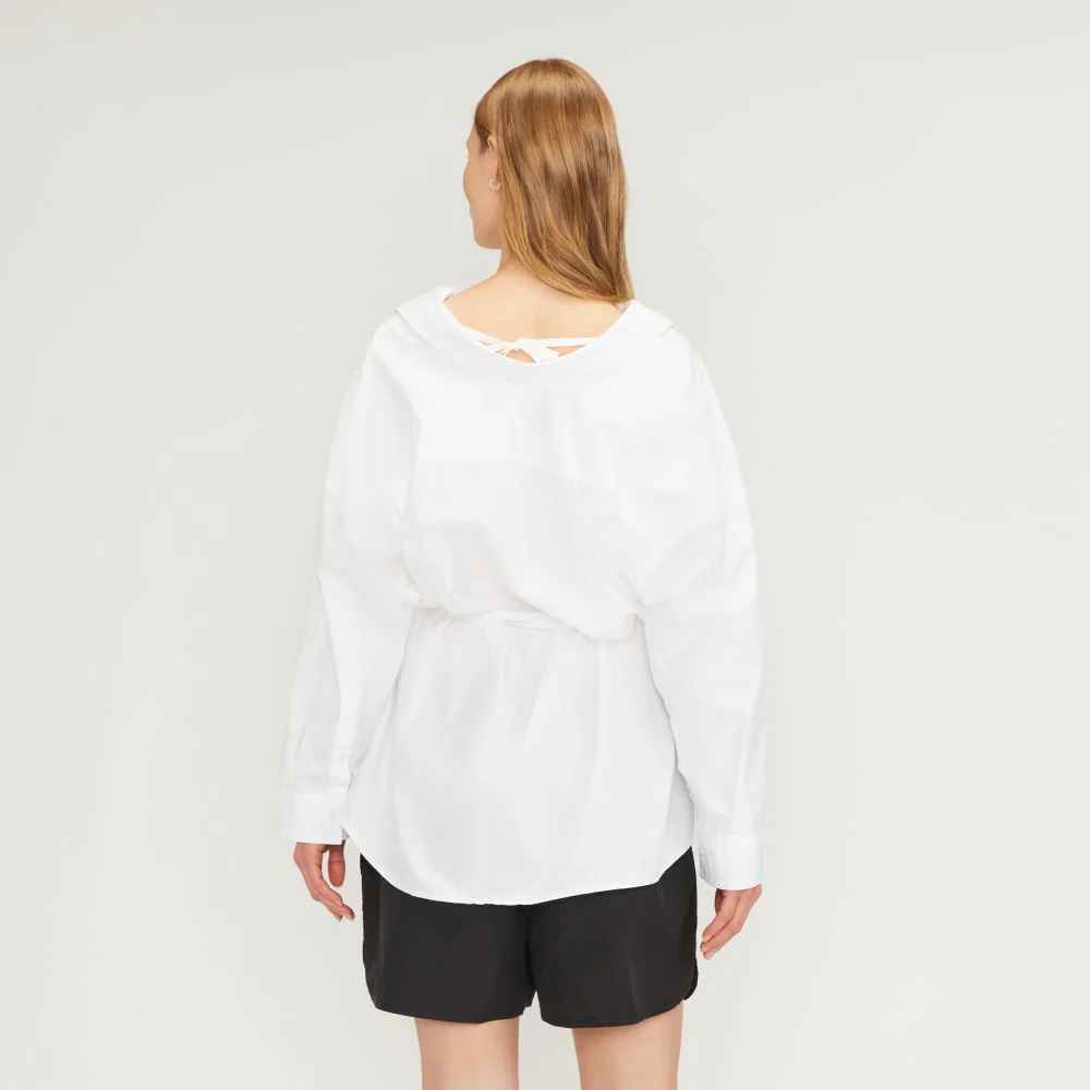 The Poplin Tie Back Shirt | White - Image 3