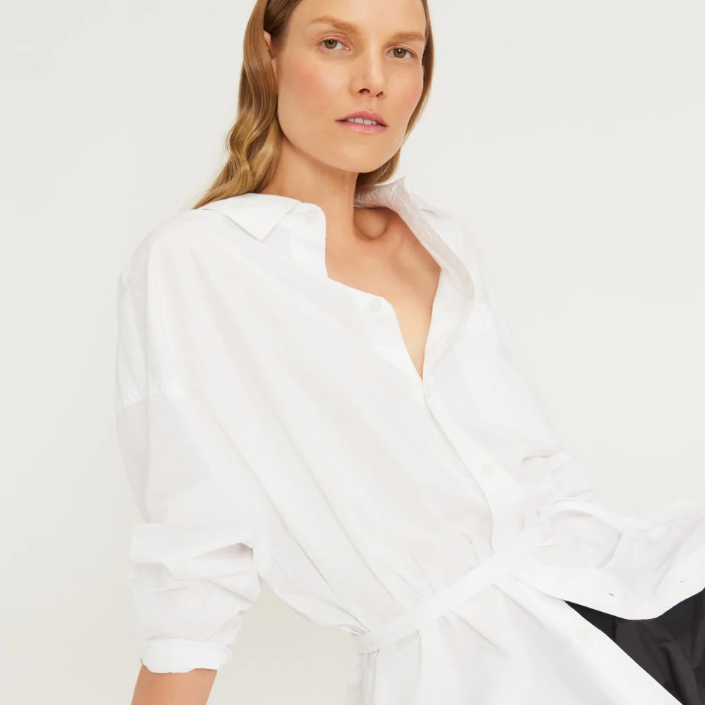 The Poplin Tie Back Shirt | White - Image 5