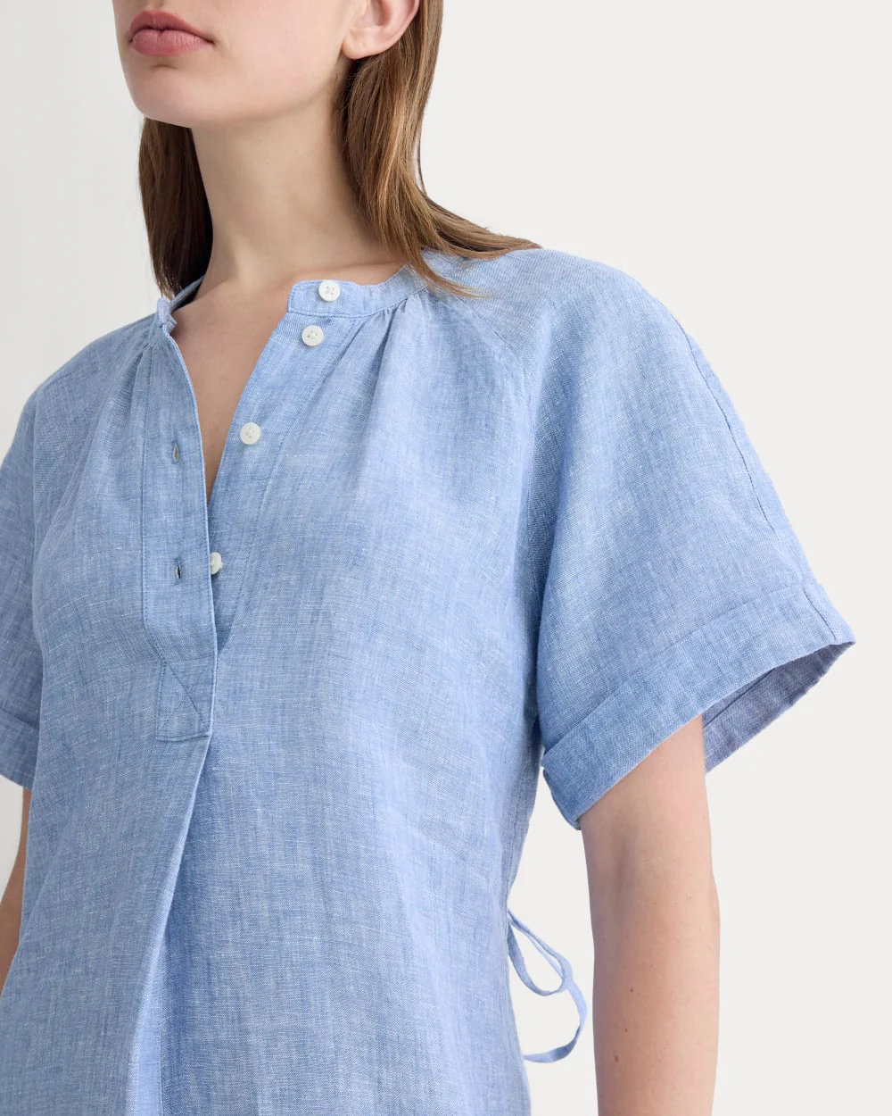 The Popover Dress in Linen | Chambray - Image 3