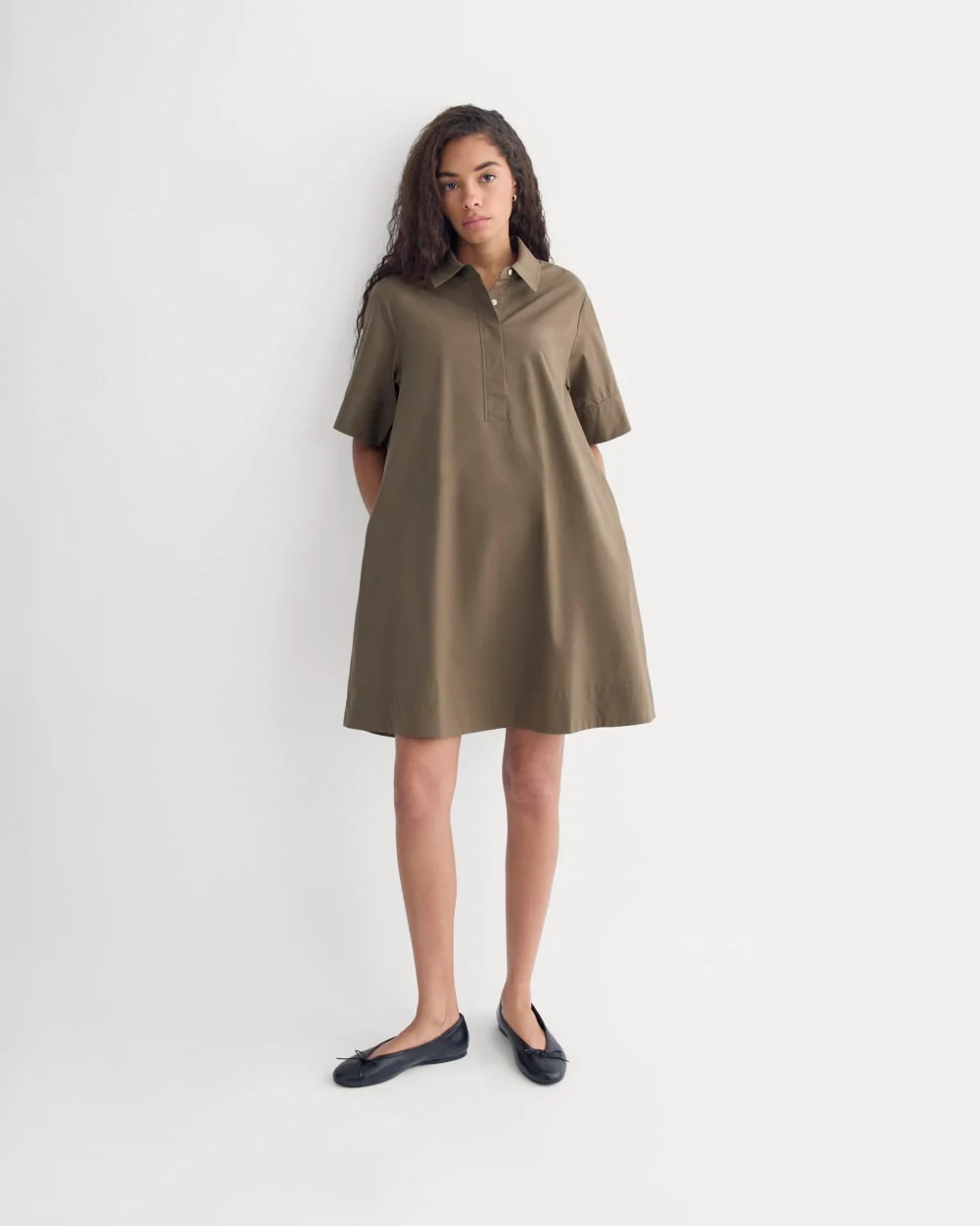 Popover Mini Shirtrdress in Ultrasoft Cotton | Beech - Image 5