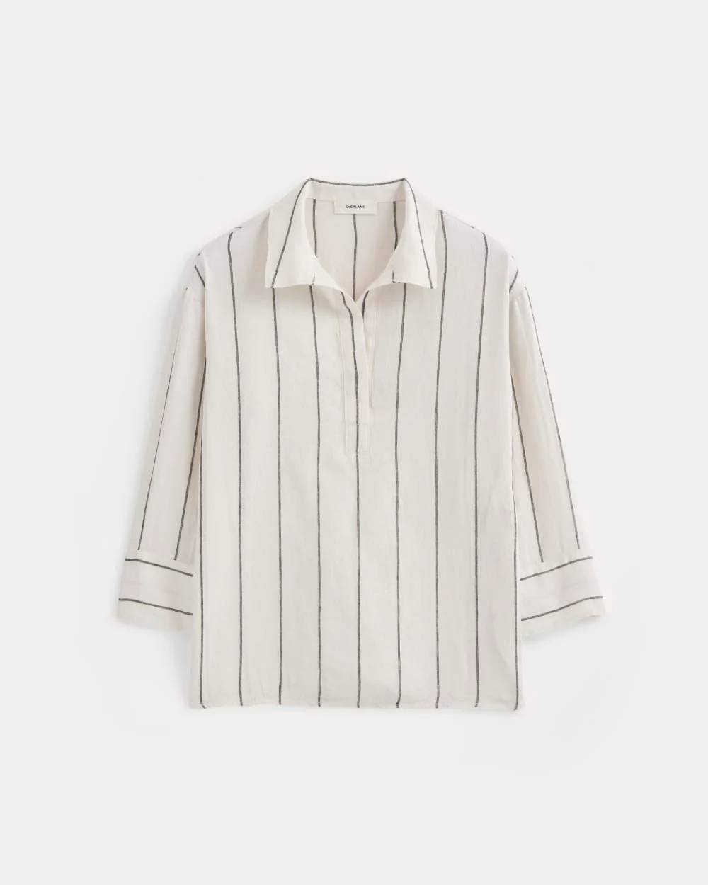 Popover Shirt in Linen | Gardenia/Meteorite - Image 2