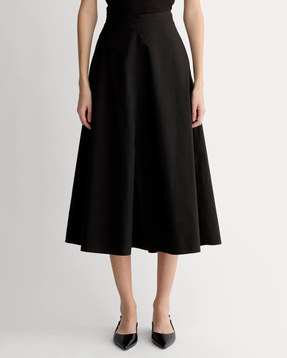 The Midi Skirt in Ultrasoft Cotton | Black - Image 3