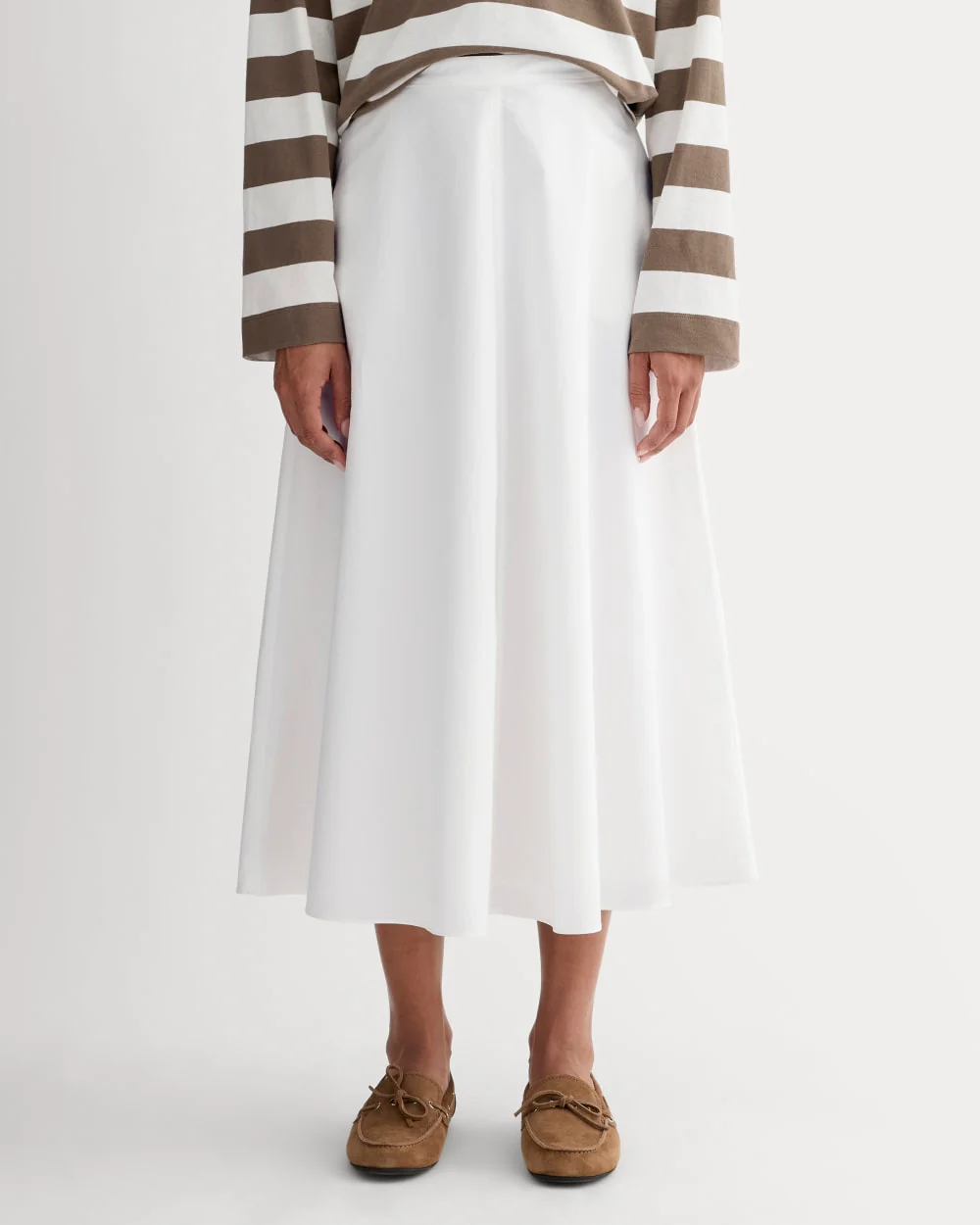 The Midi Skirt in Ultrasoft Cotton | White - Image 3