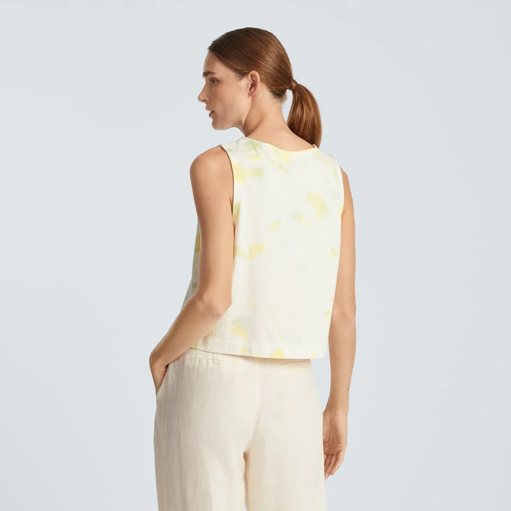 The Premium Weight Cropped Pocket Tank | Seafoam Tie Dye - Image 3