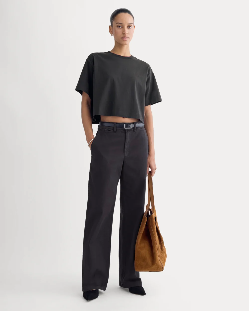 The Premium Weight Cropped Tee | Black - Image 3