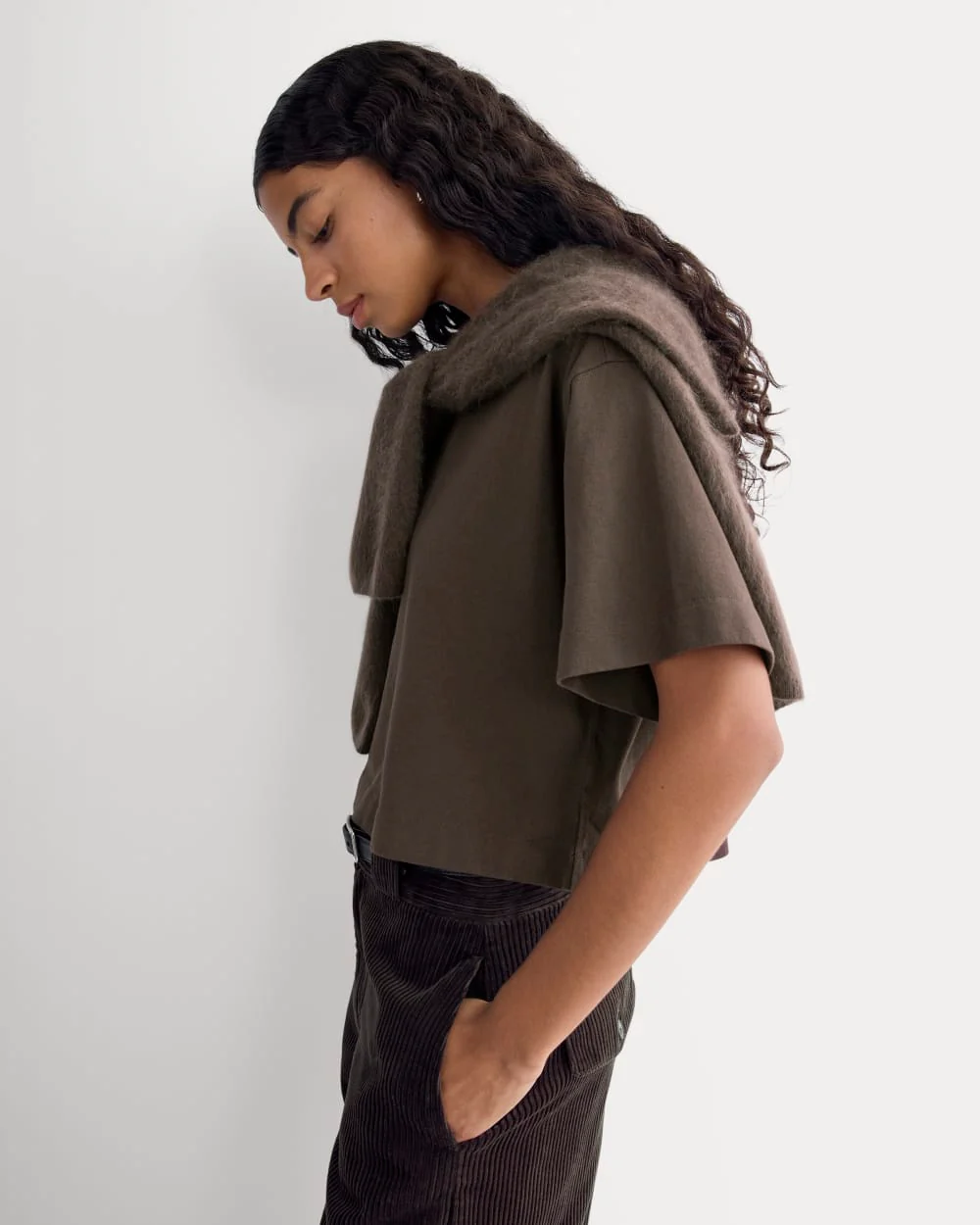 The Premium Weight Cropped Tee | Coffee Bean - Image 3