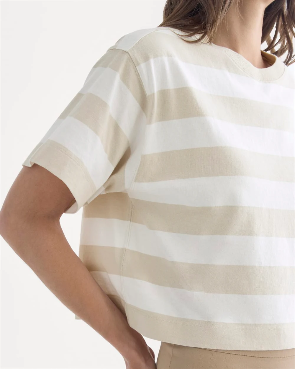 The Premium Weight Cropped Tee | Peyote / Bone - Image 4