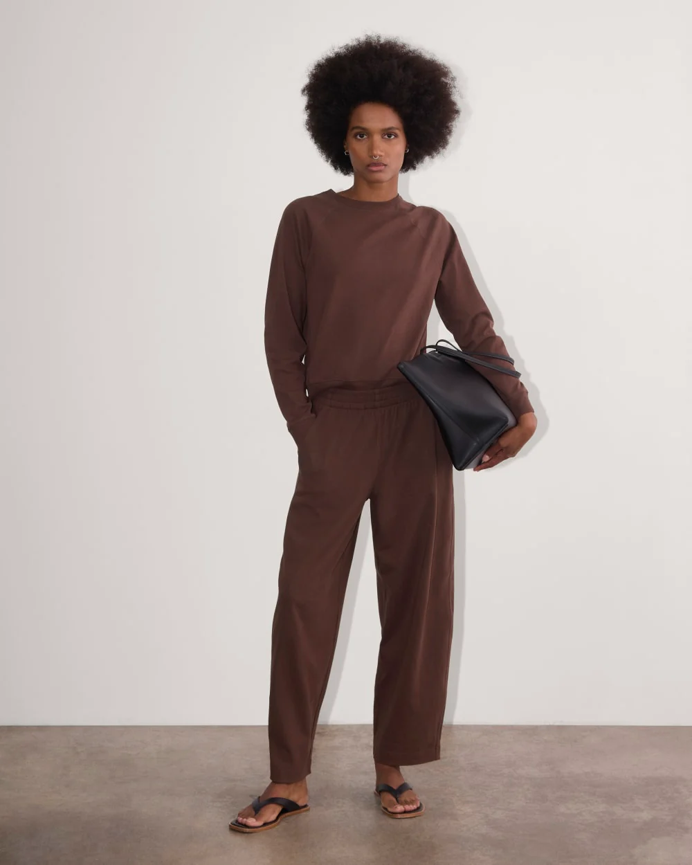 The Off-Duty Long-Sleeve Tee | Dark Mahogany - Image 3