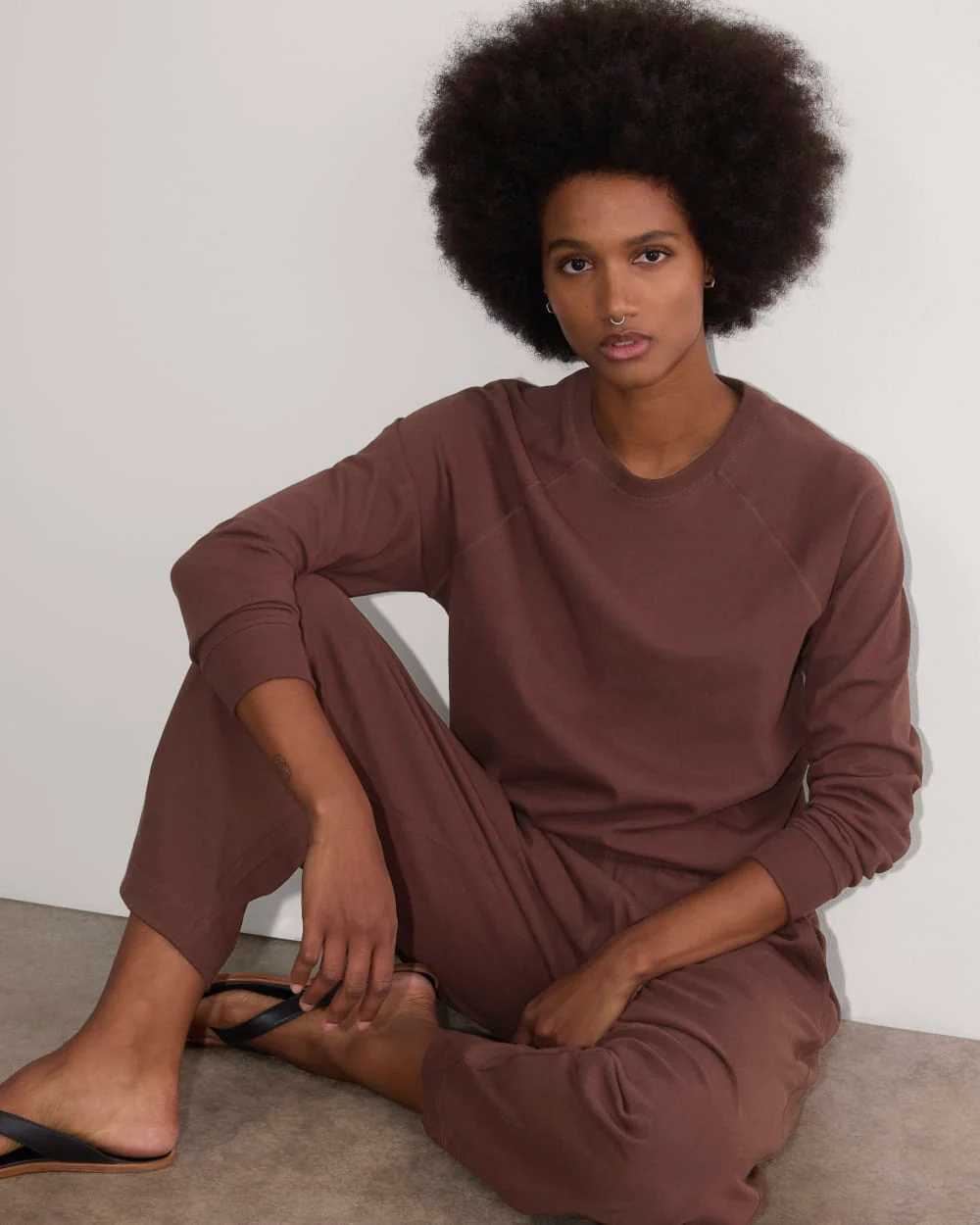The Off-Duty Long-Sleeve Tee | Dark Mahogany - Image 4