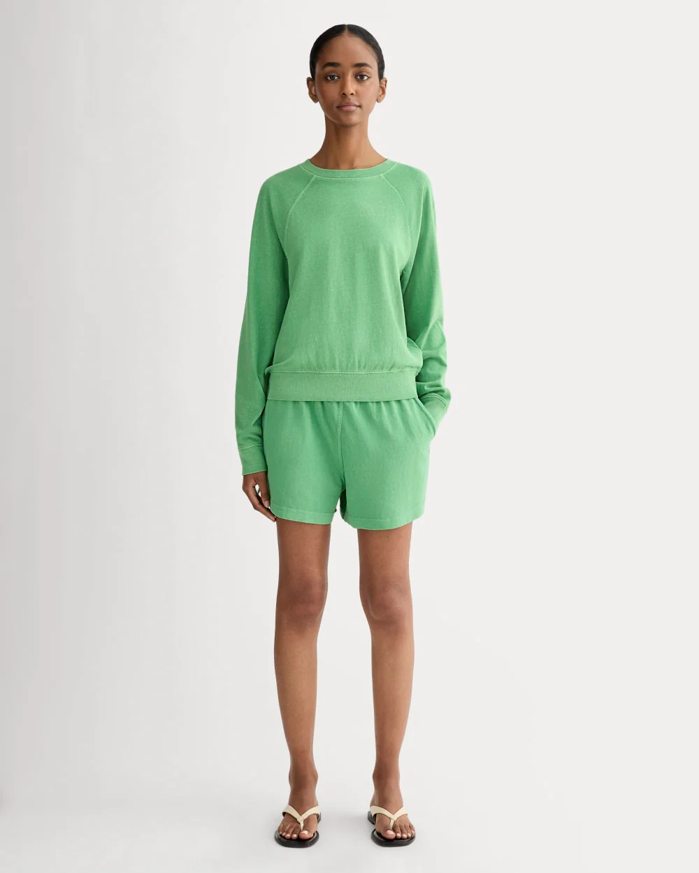 The Off-Duty Long-Sleeve Tee | Green Garment Dye - Image 3