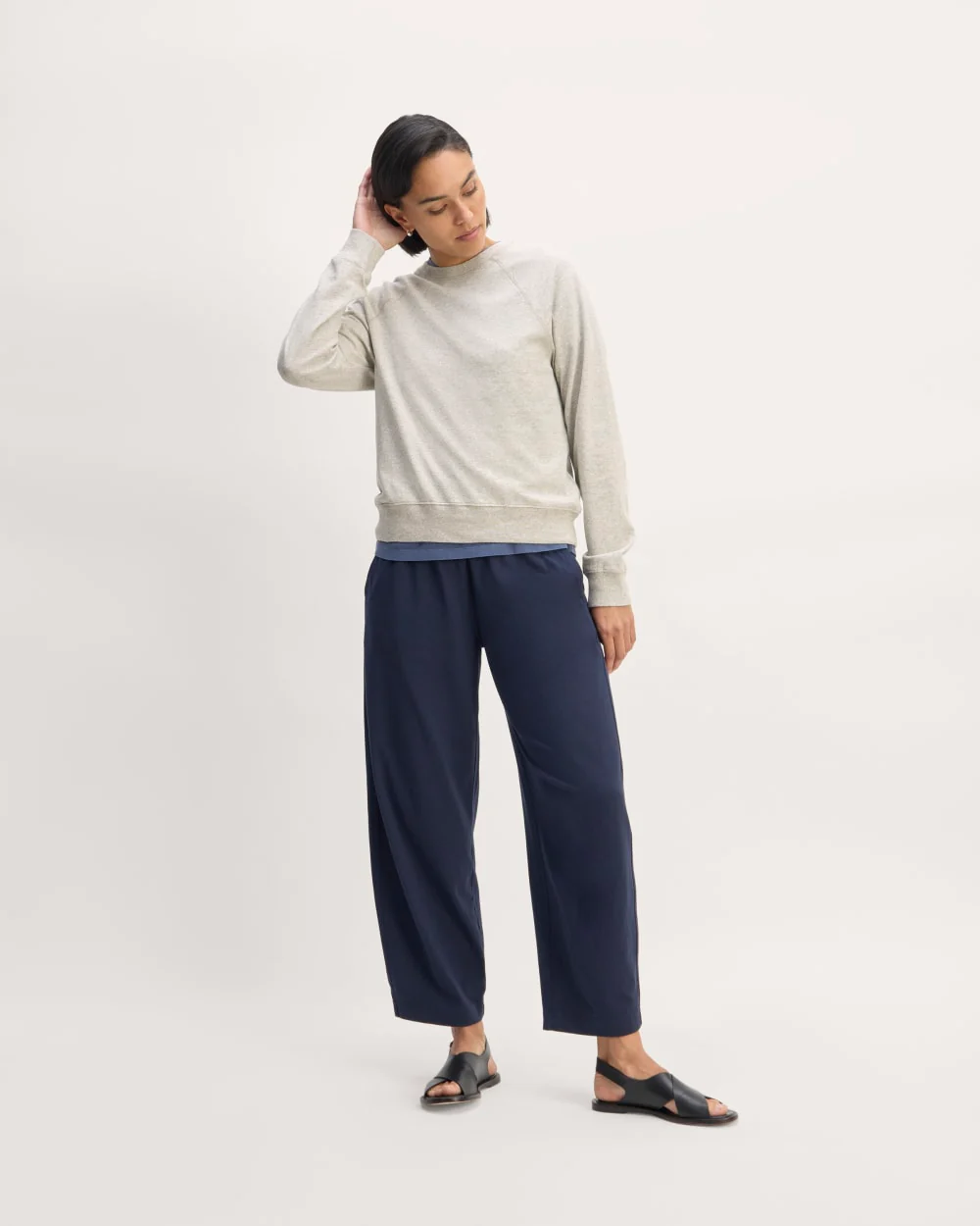 The Off-Duty Long-Sleeve Tee | Pale Heather Grey - Image 3
