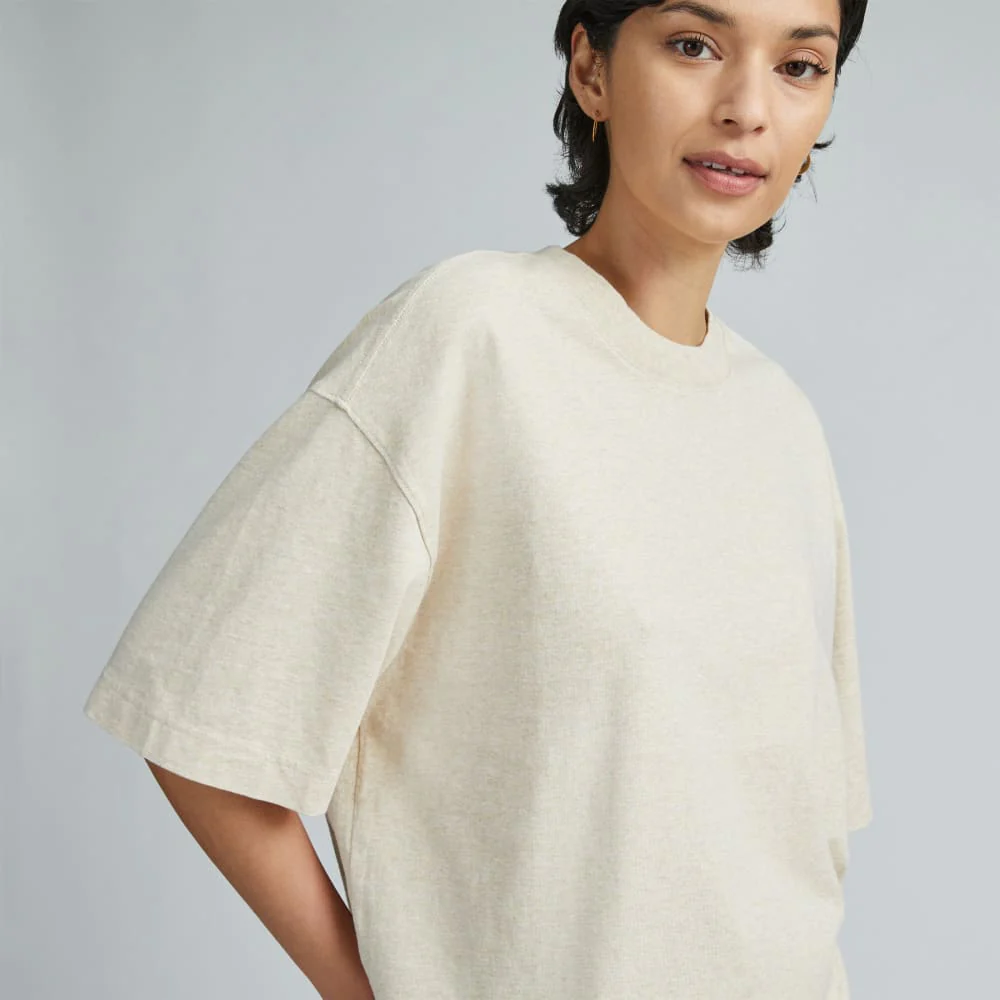 The Premium Weight Relaxed Tee | Heathered Cashew - Image 3