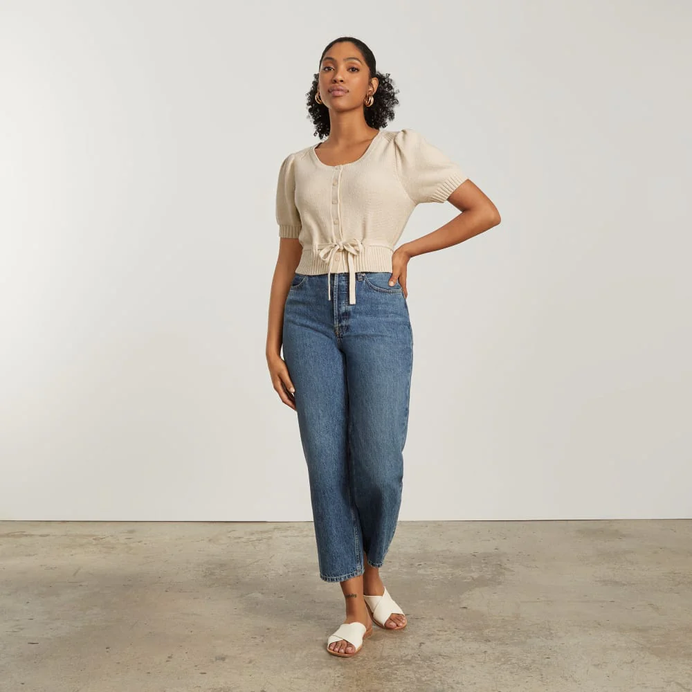 The Puff Sleeve Sweater Top | Parchment - Image 4