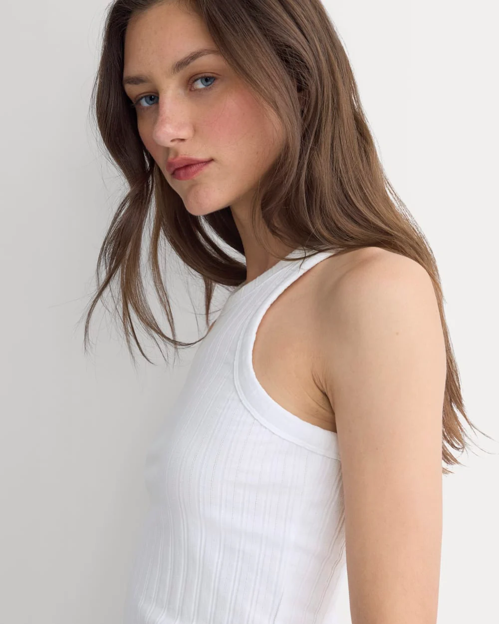 Racerback Tank in Pointelle | White - Image 3