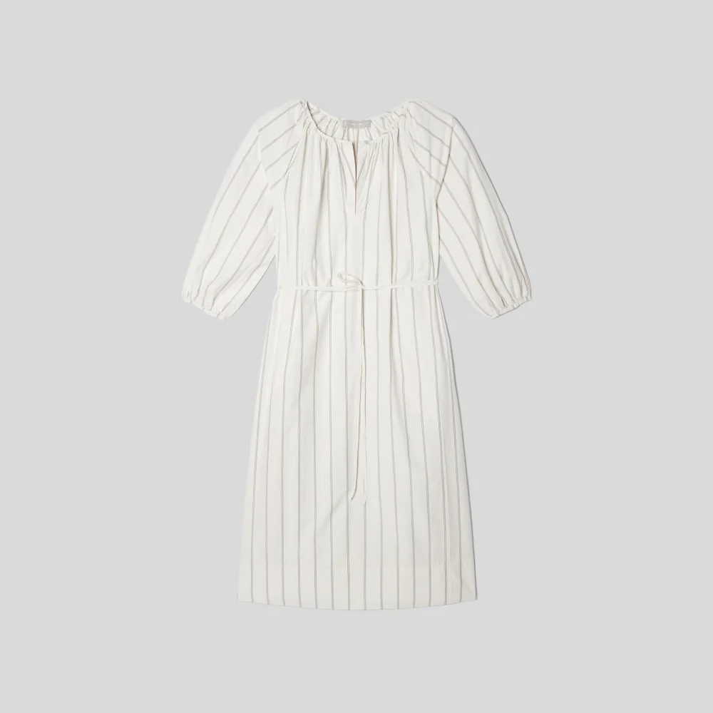 The Raglan Sleeve Poplin Dress | Black / Canvas Tan - Image 2