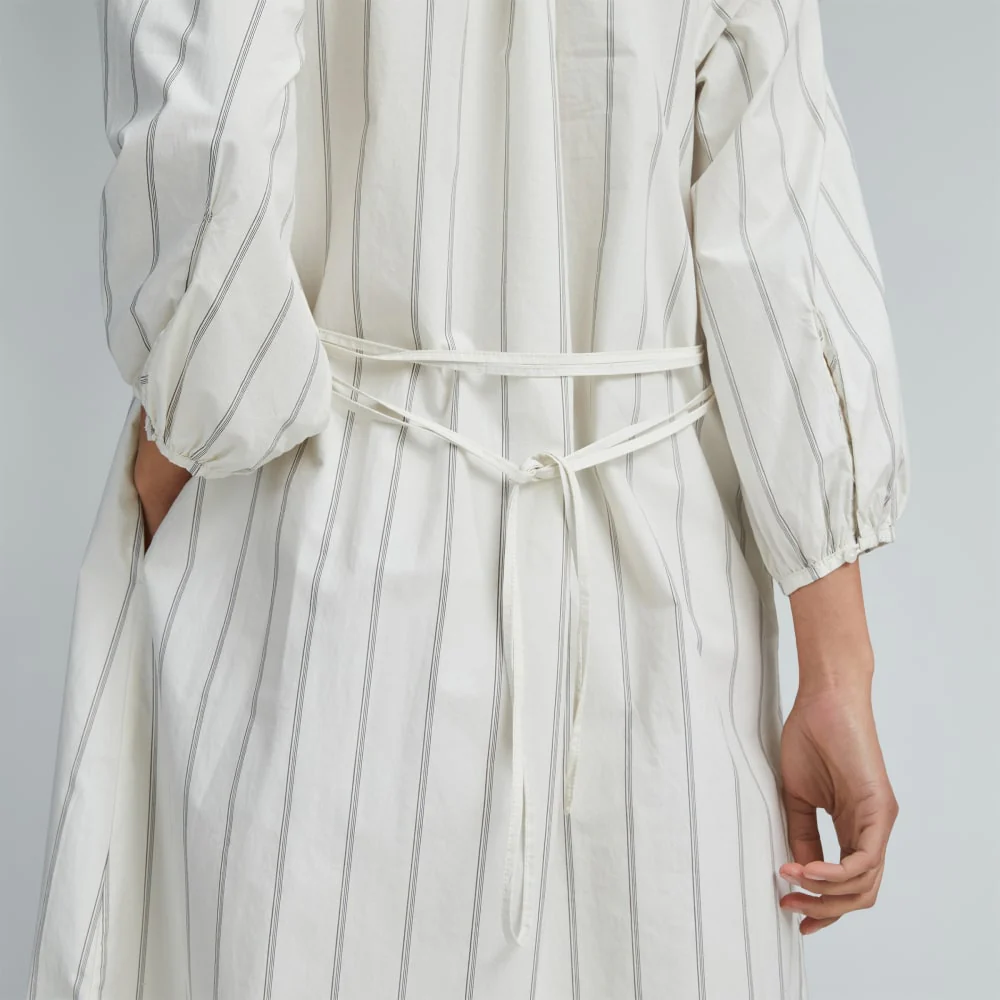 The Raglan Sleeve Poplin Dress | Black / Canvas Tan - Image 5