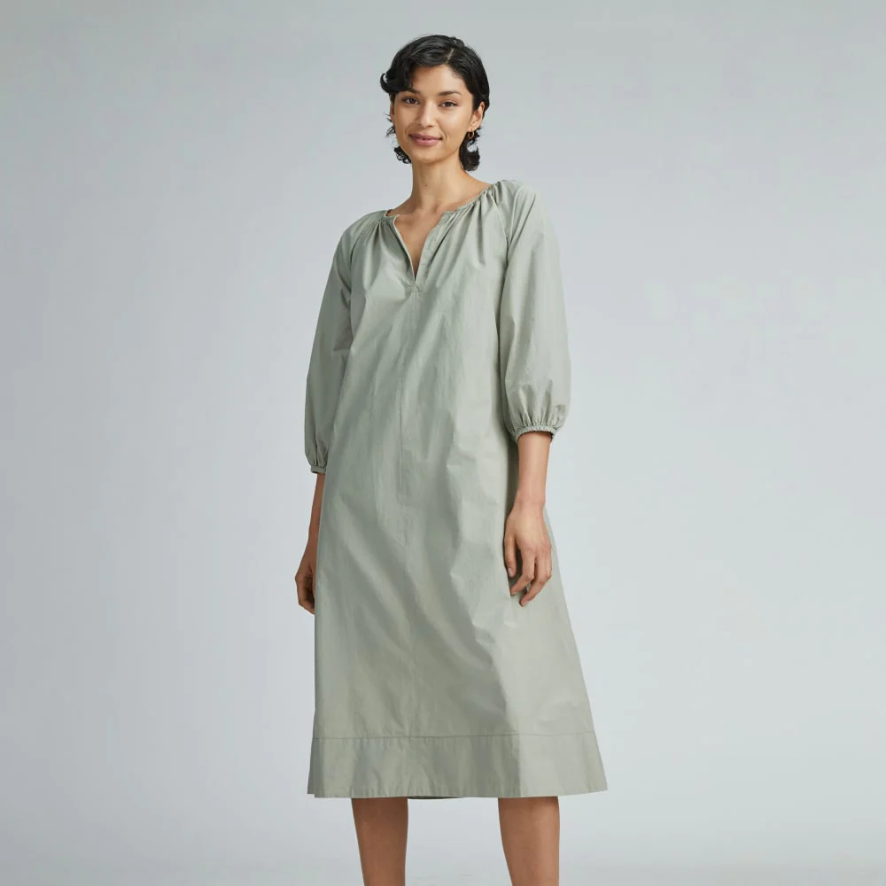 The Raglan Sleeve Poplin Dress | Seagrass - Image 6