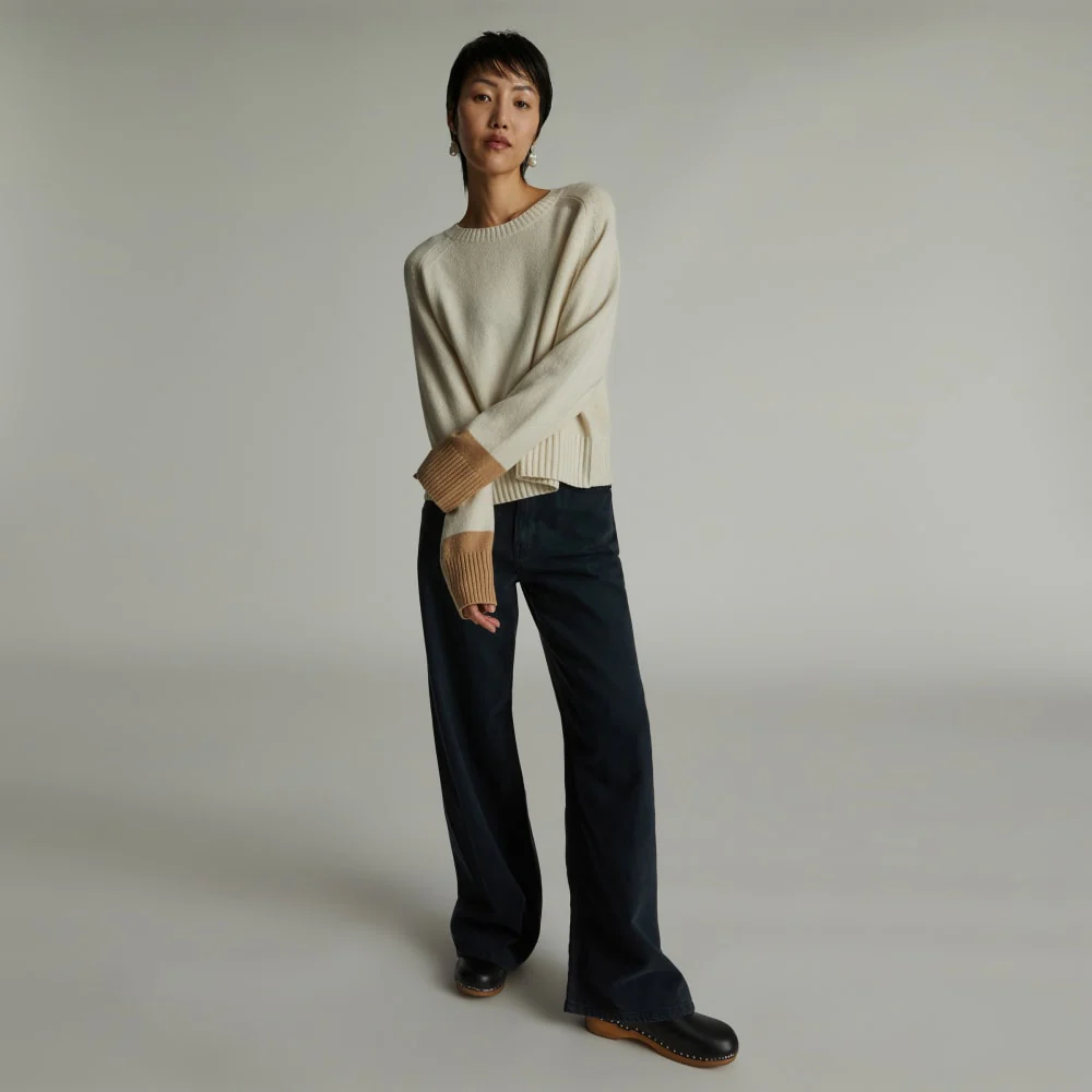 The Cashmere Boxy Crew | Bone / Light Camel - Image 6