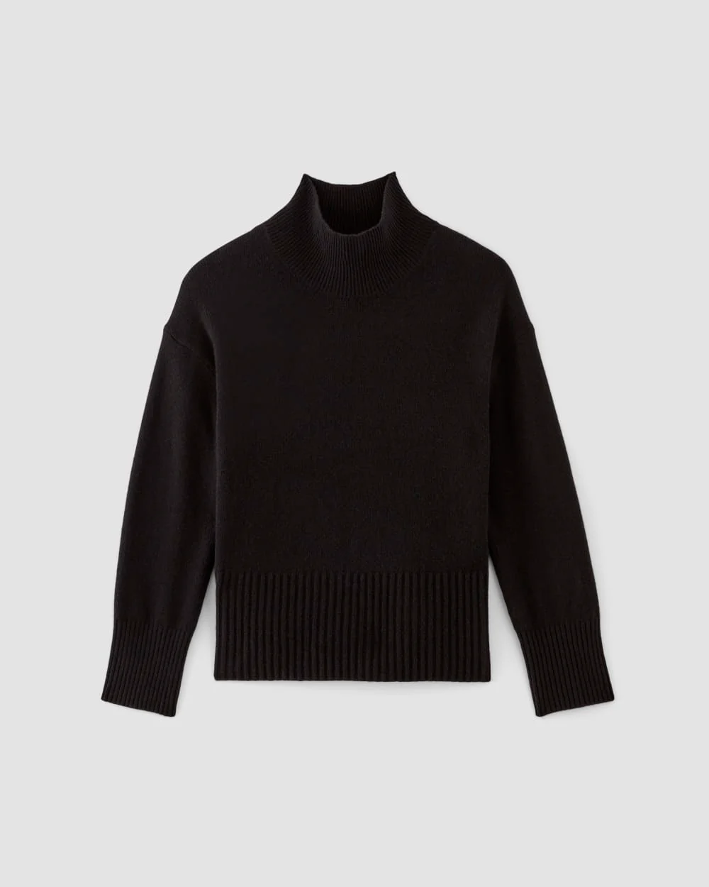 The Cashmere Oversized Turtleneck | Black - Image 2
