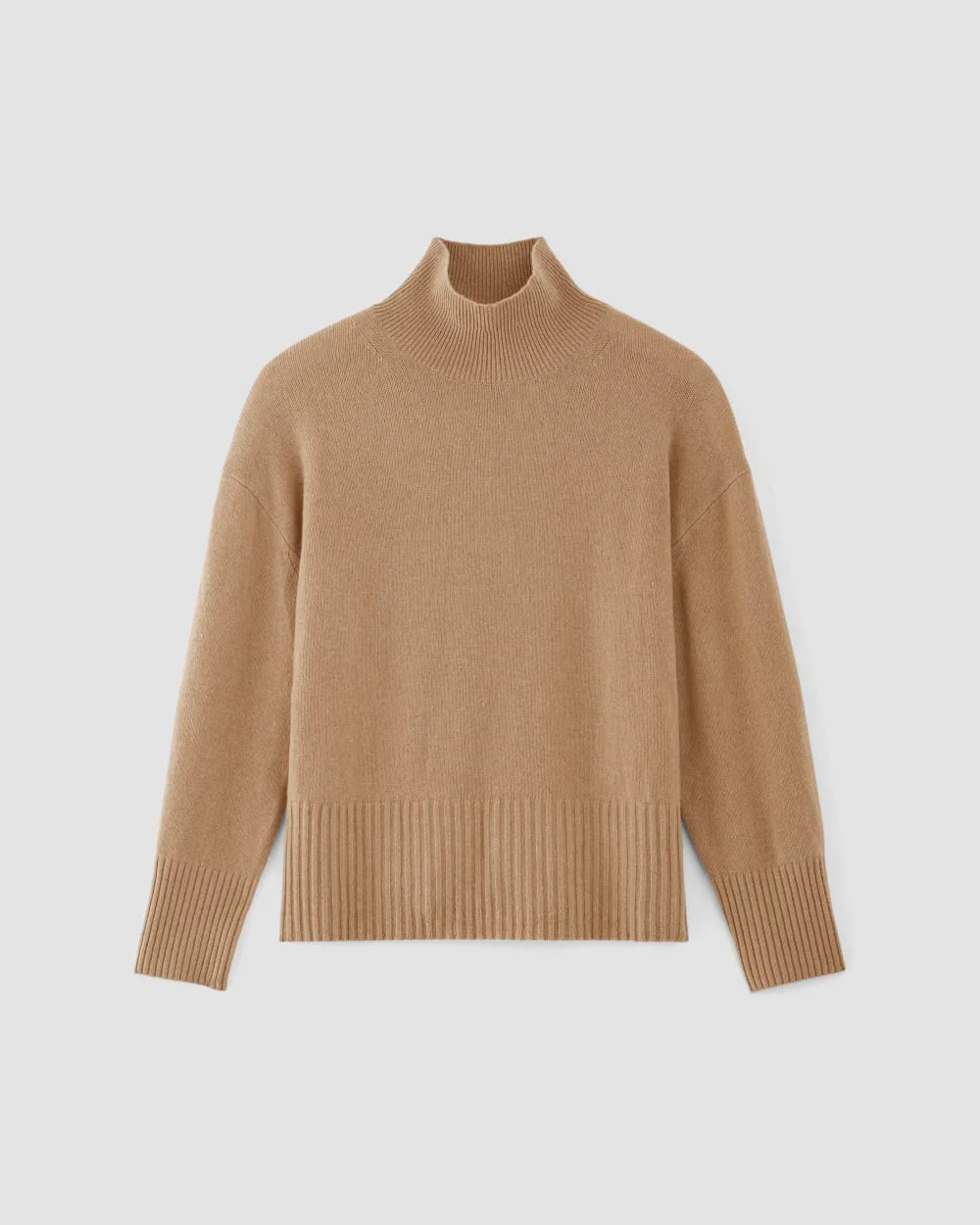 The Cashmere Oversized Turtleneck | Light Camel - Image 2
