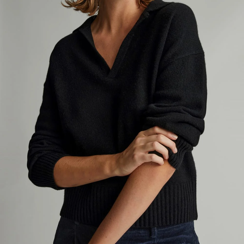 The Cashmere Polo | Black - Image 5
