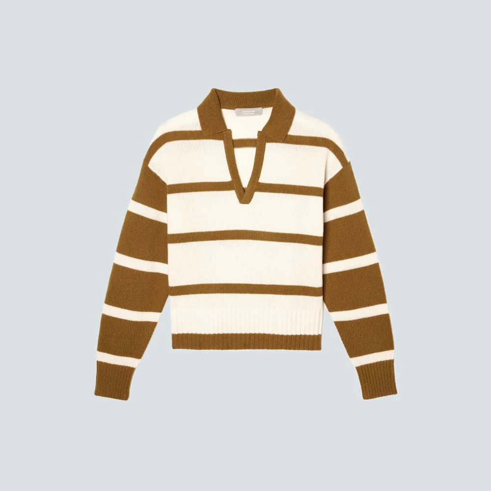 The Cashmere Polo | Bone / Tapenade - Image 2