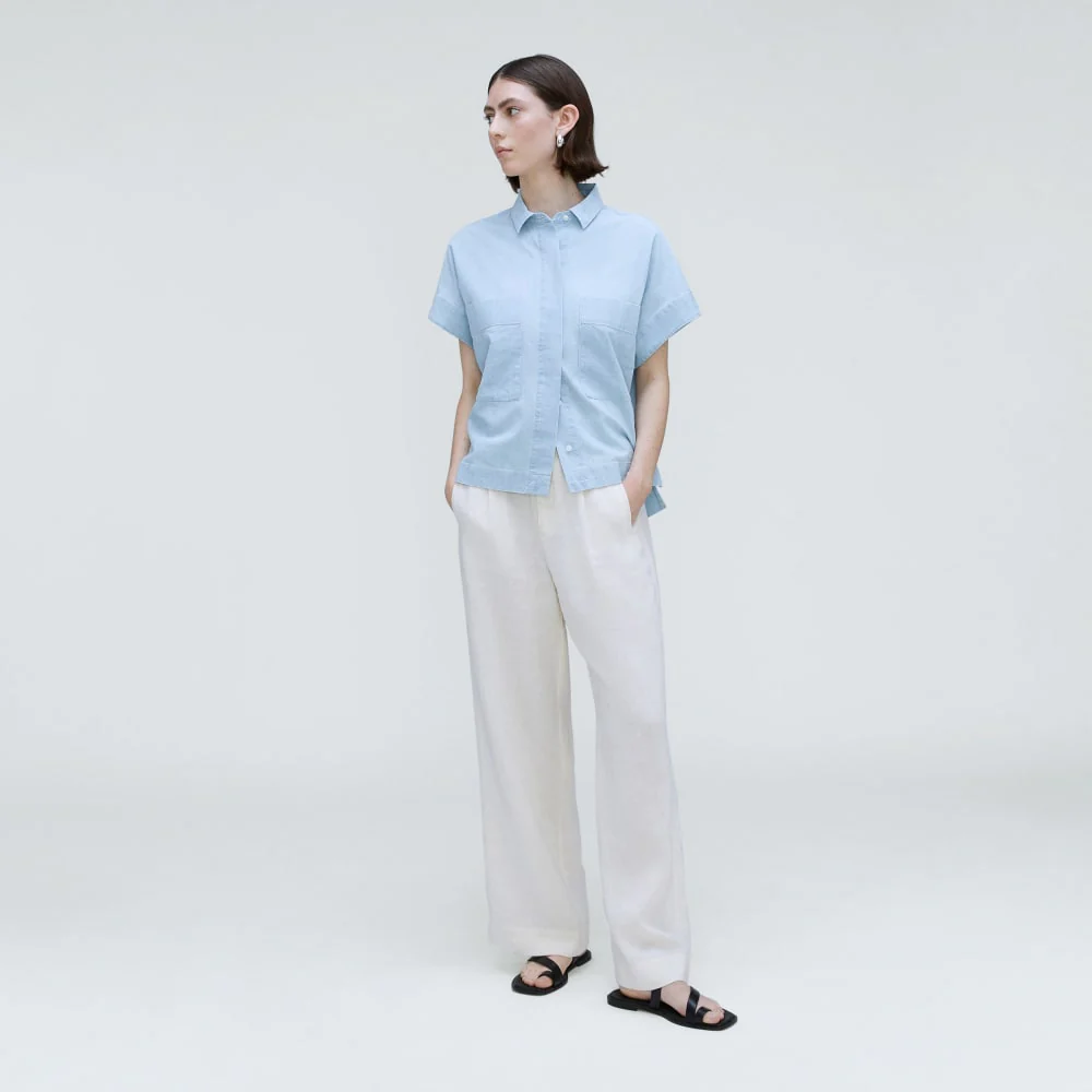 The ReChambray Box Shirt | Icy Blue - Image 6