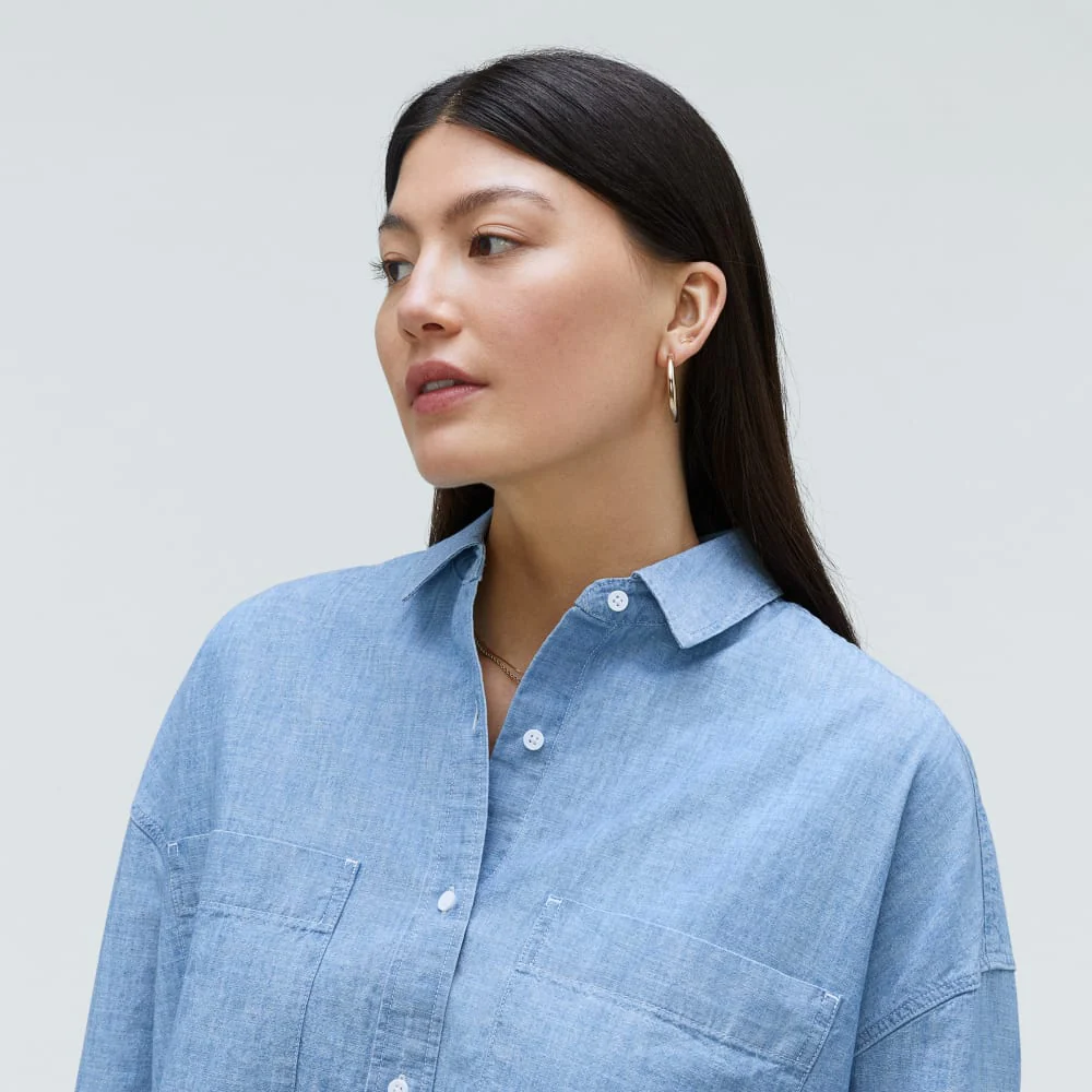 The ReChambray Boxy Shirt | Mid ReChambray - Image 4