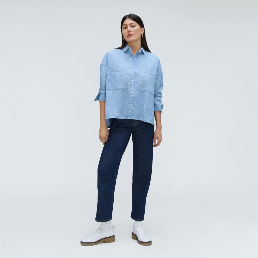The ReChambray Boxy Shirt | Mid ReChambray - Image 6