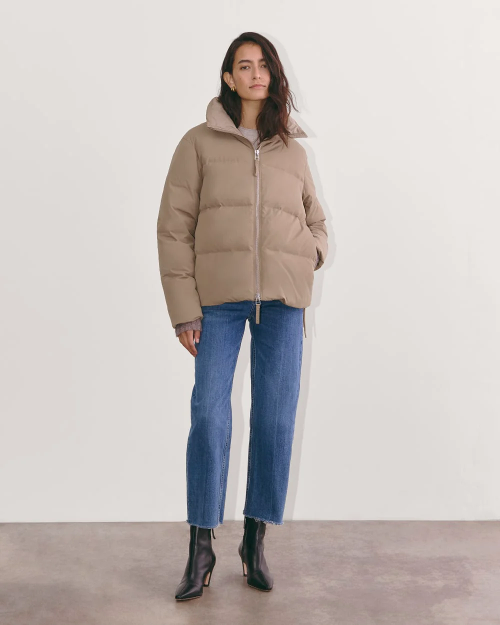 The Puffer Bomber | Taupe Grey - Image 5