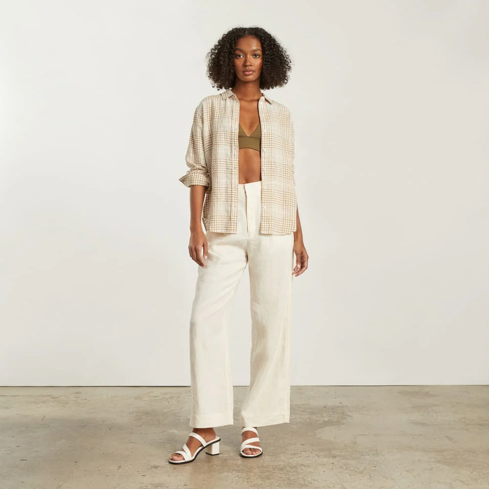 The Must-Have Shirt in Linen | Iced Coffee Grid - Image 6