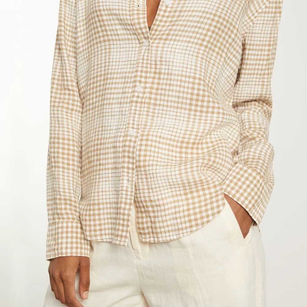 The Must-Have Shirt in Linen | Iced Coffee Grid - Image 8