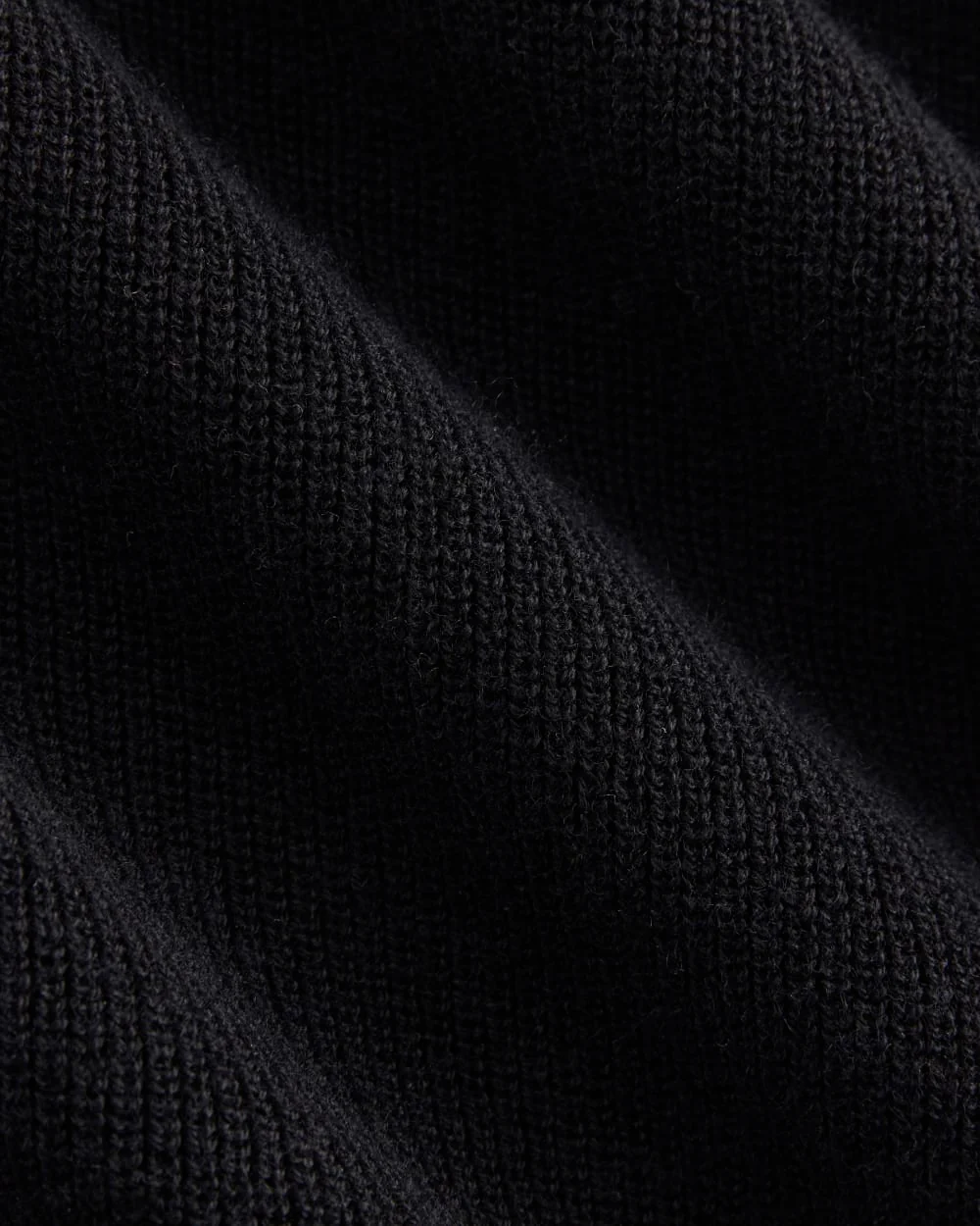 Relaxed V-Neck Midi Sweater Dress in Cotton Merino | Black - Image 6